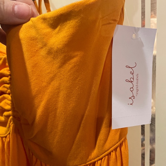 NEW ISABEL by Ingrid Isabel, Adorable Maternity Orange Babydoll Halter Top NWT - Picture 3 of 12